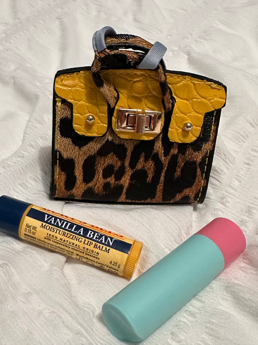 Snakeskin mini bag charm- Yellow with yellow snakeskin